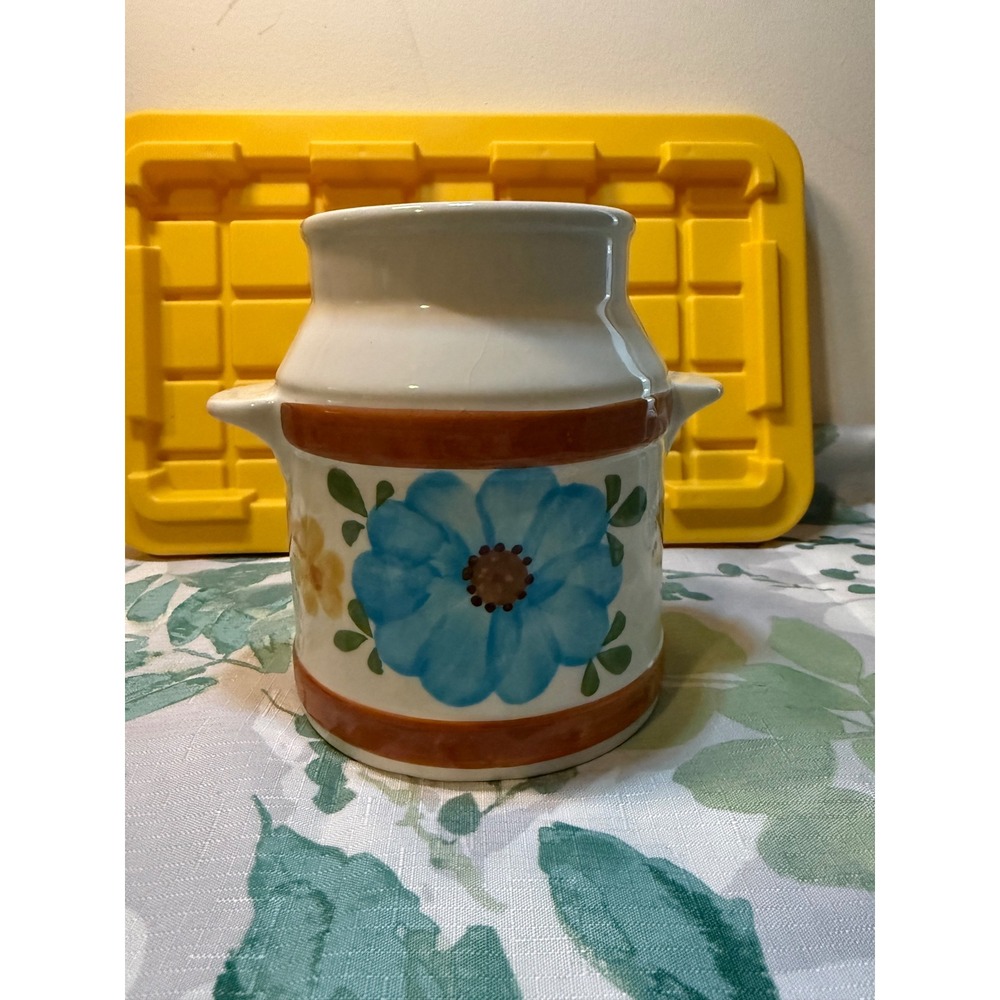 Vintage Secla Portugal FTD Ceramic Milk Can Vase Floral Measurement Conversion